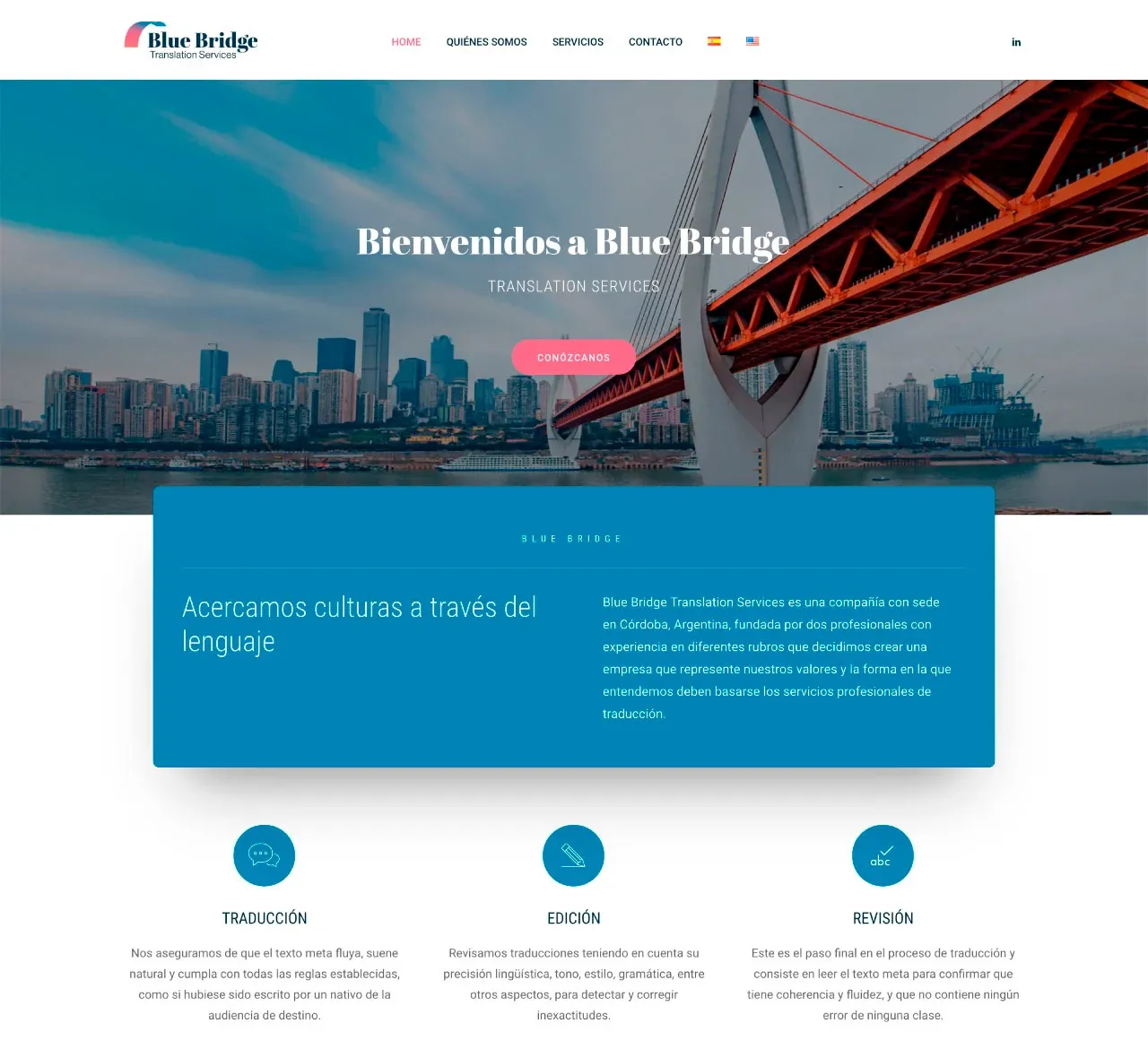 Sitio web de Blue Bridge, Traducción