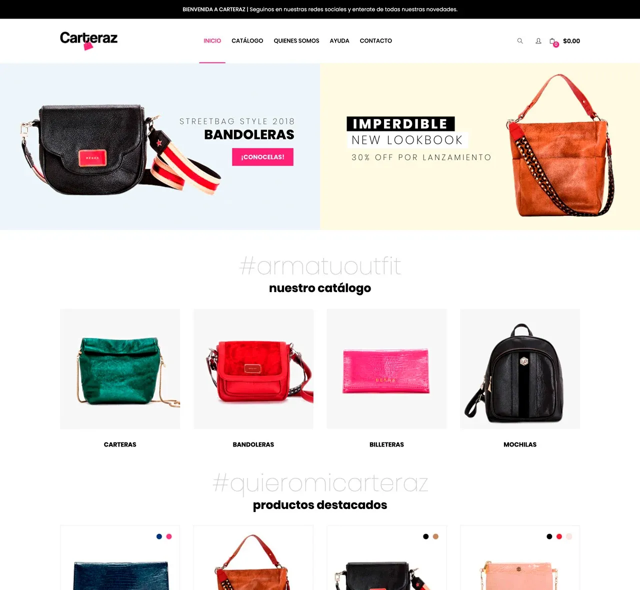 Sitio web de Carteraz, E‑commerce