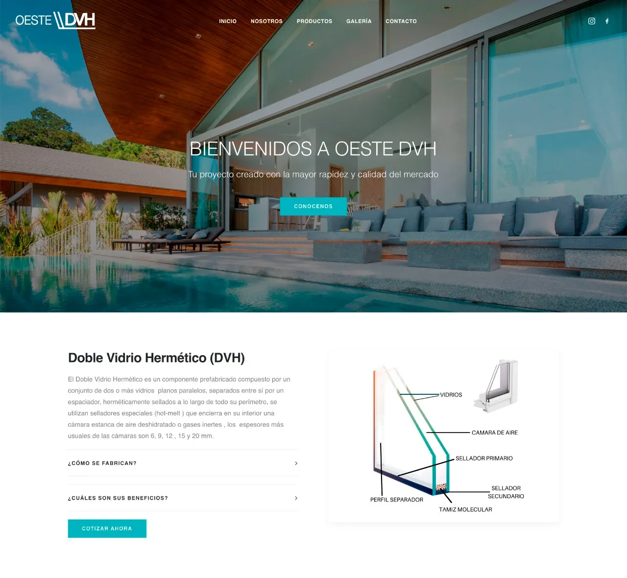Sitio web de Oeste DVH, Construcción