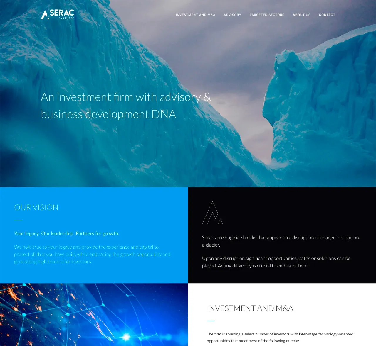 Sitio web de Serac Partners, Inversión · M&A
